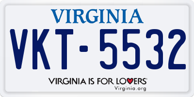 VA license plate VKT5532
