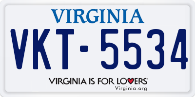 VA license plate VKT5534