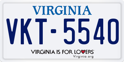 VA license plate VKT5540