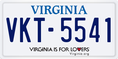 VA license plate VKT5541