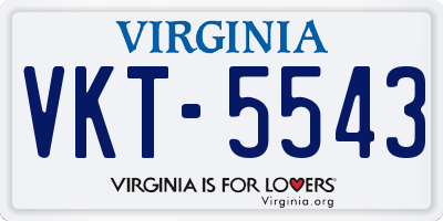 VA license plate VKT5543