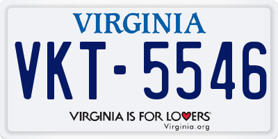 VA license plate VKT5546