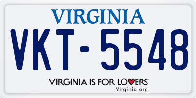 VA license plate VKT5548