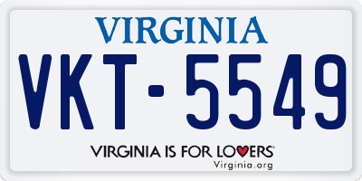 VA license plate VKT5549