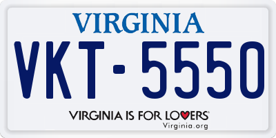 VA license plate VKT5550