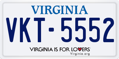 VA license plate VKT5552