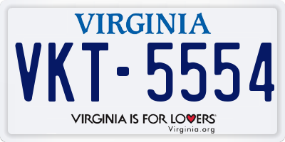 VA license plate VKT5554