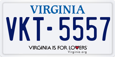 VA license plate VKT5557