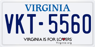 VA license plate VKT5560