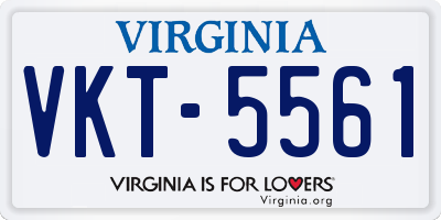 VA license plate VKT5561