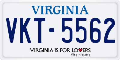 VA license plate VKT5562