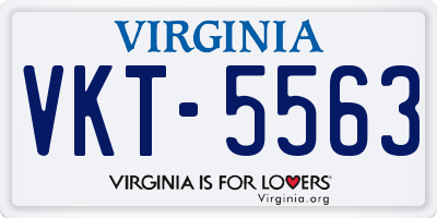 VA license plate VKT5563