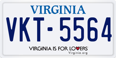 VA license plate VKT5564