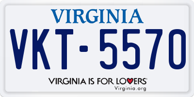 VA license plate VKT5570