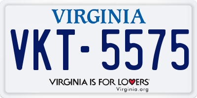 VA license plate VKT5575