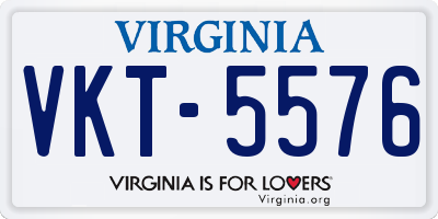 VA license plate VKT5576