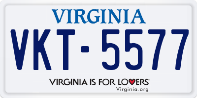 VA license plate VKT5577