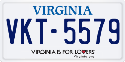 VA license plate VKT5579
