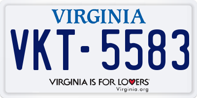 VA license plate VKT5583