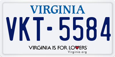 VA license plate VKT5584