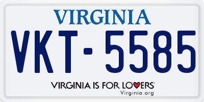 VA license plate VKT5585