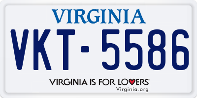 VA license plate VKT5586