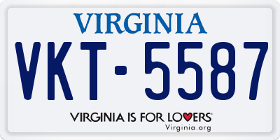 VA license plate VKT5587