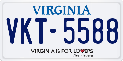 VA license plate VKT5588