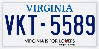 VA license plate VKT5589