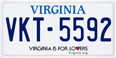 VA license plate VKT5592