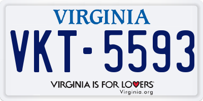 VA license plate VKT5593