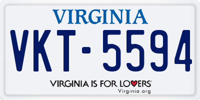VA license plate VKT5594