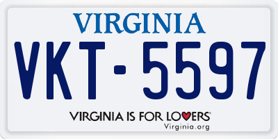 VA license plate VKT5597