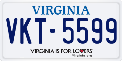 VA license plate VKT5599