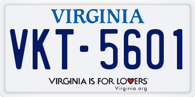 VA license plate VKT5601