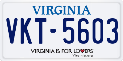 VA license plate VKT5603