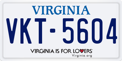 VA license plate VKT5604