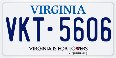 VA license plate VKT5606