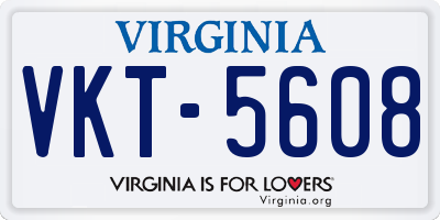 VA license plate VKT5608
