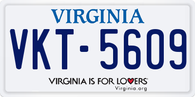 VA license plate VKT5609