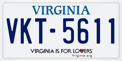 VA license plate VKT5611