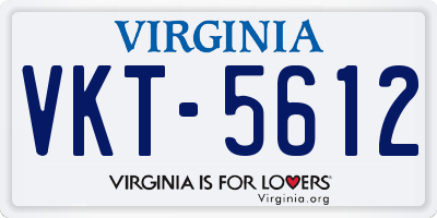 VA license plate VKT5612