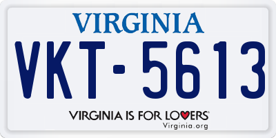 VA license plate VKT5613