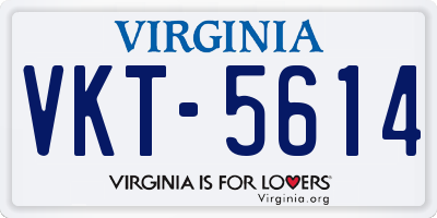 VA license plate VKT5614