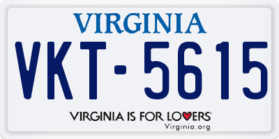 VA license plate VKT5615