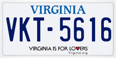 VA license plate VKT5616