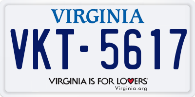 VA license plate VKT5617
