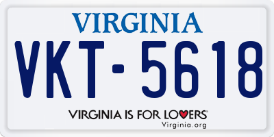 VA license plate VKT5618