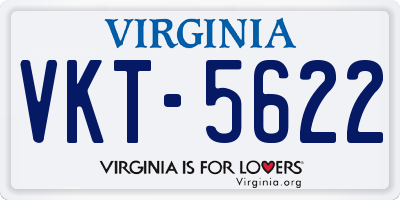 VA license plate VKT5622