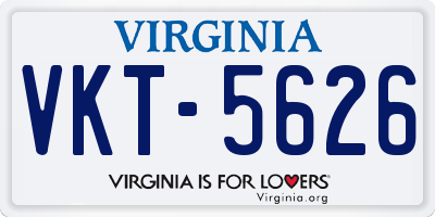 VA license plate VKT5626